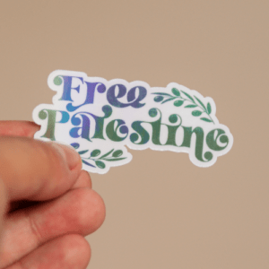 Free palestine olives holographic sticker